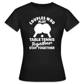 Tischtennis Pingpong Paar - Frauen T-Shirt - Schwarz - Vorne - AI Model Female 172 dark (172cm)