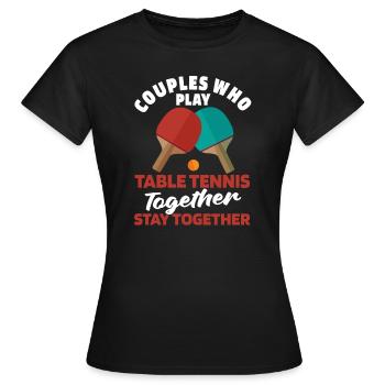 Tischtennis Pingpong Paar - Frauen T-Shirt - Schwarz - Vorne - AI Model Female 172 dark (172cm)