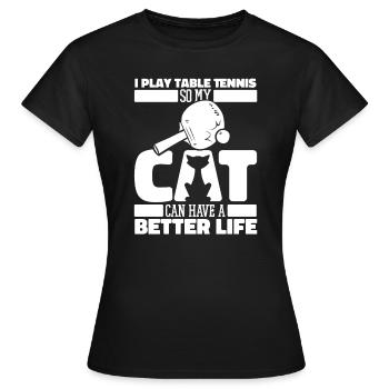 Tischtennis Pingpong - Frauen T-Shirt - Schwarz - Vorne - AI Model Female 172 dark (172cm)