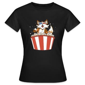 Popcorn Fox - T-shirt Femme - noir - Devant - AI Model Female 172 dark (172cm)
