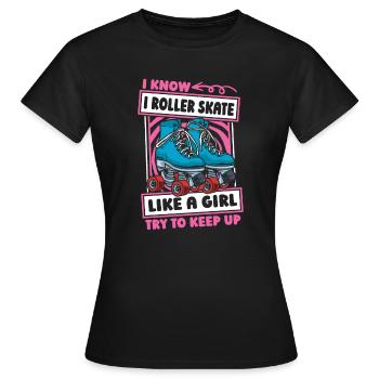 Roller Roller Roller - T-shirt Femme - noir - Devant - AI Model Female 172 dark (172cm)