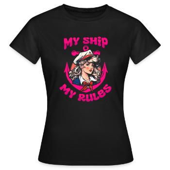 Voile, voilier, voilier, navire, voilier femmes - T-shirt Femme - noir - Devant - AI Model Female 172 dark (172cm)