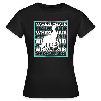 Meditation Meditation Wheelchair - Women's T-Shirt - black - Front - AI Model Female 172 dark (172cm)