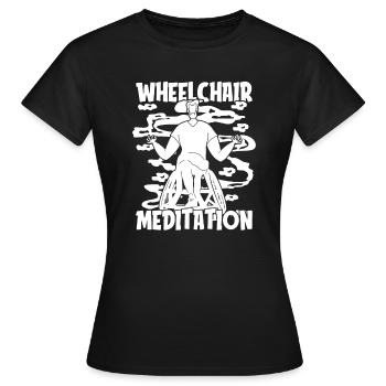 Meditation Meditation Wheelchair - Women's T-Shirt - black - Front - AI Model Female 172 dark (172cm)