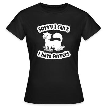 Putois furet - T-shirt Femme - noir - Devant - AI Model Female 172 dark (172cm)