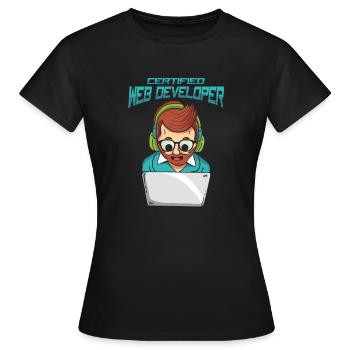 Web Developer Web Developer Certified - Women's T-Shirt - black - Front - AI Model Female 172 dark (172cm)