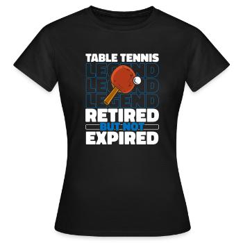 Tischtennis Pingpong Im Ruhestand - Frauen T-Shirt - Schwarz - Vorne - AI Model Female 172 dark (172cm)