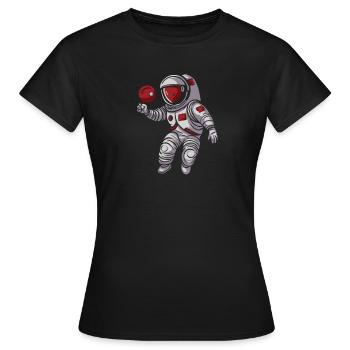 Tischtennis Pingpong Astronaut - Frauen T-Shirt - Schwarz - Vorne - AI Model Female 172 dark (172cm)