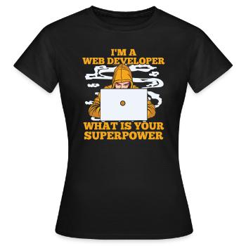 Développeur Web Développeur Web Zool - T-shirt Femme - noir - Devant - AI Model Female 172 dark (172cm)