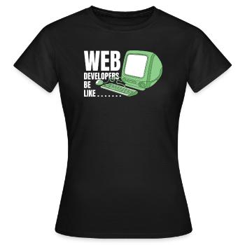 Web Developer Web Developer Funny - Women's T-Shirt - black - Front - AI Model Female 172 dark (172cm)