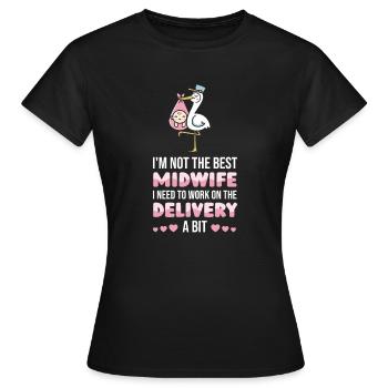 Midwife funny future midwife - Women's T-Shirt - black - Front - AI Model Female 172 dark (172cm)