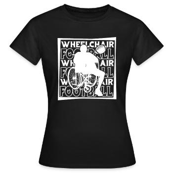 American Football Wheelchair - Women's T-Shirt - black - Front - AI Model Female 172 dark (172cm)