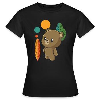 Ours brun Ours mignon - T-shirt Femme - noir - Devant - AI Model Female 172 dark (172cm)