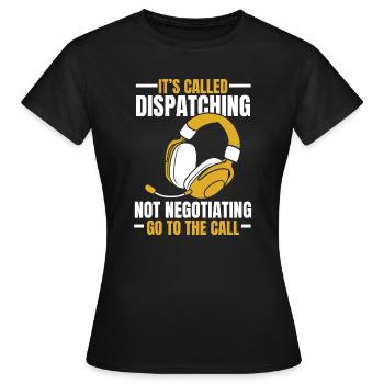 Casque d’opération du centre de contrôle des appels d’urgence - T-shirt Femme - noir - Devant - AI Model Female 172 dark (172cm)
