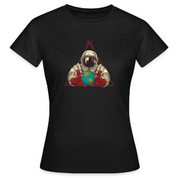 Astronaut Raumfahrer Kosmonaut Erde - Frauen T-Shirt - Schwarz - Vorne - AI Model Female 172 dark (172cm)