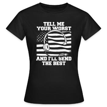Notruf Leitstelle Einsatzzentrale - Frauen T-Shirt - Schwarz - Vorne - AI Model Female 172 dark (172cm)