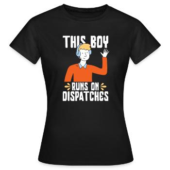 Garçon du centre de contrôle des appels d’urgence - T-shirt Femme - noir - Devant - AI Model Female 172 dark (172cm)