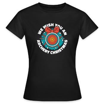Tir à l’arc Archer de tir à l’arc - T-shirt Femme - noir - Devant - AI Model Female 172 dark (172cm)
