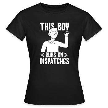 Garçon du centre de contrôle des appels d’urgence - T-shirt Femme - noir - Devant - AI Model Female 172 dark (172cm)