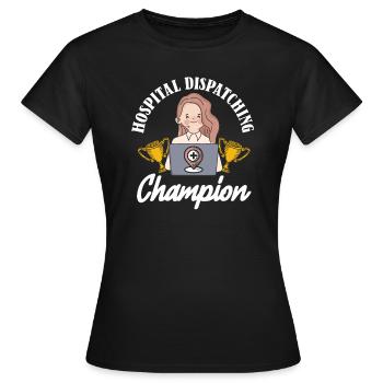 Champion du centre de contrôle des appels d’urgence - T-shirt Femme - noir - Devant - AI Model Female 172 dark (172cm)