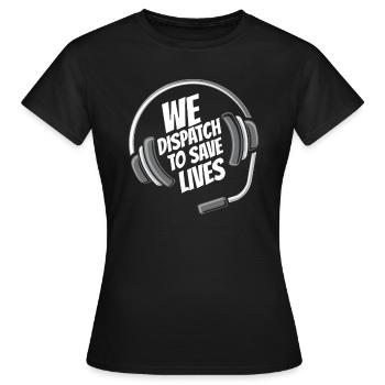 Notruf Leitstelle Einsatzzentrale Speichern - Frauen T-Shirt - Schwarz - Vorne - AI Model Female 172 dark (172cm)