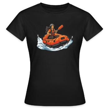 Rafting - Frauen T-Shirt - Schwarz - Vorne - AI Model Female 172 dark (172cm)