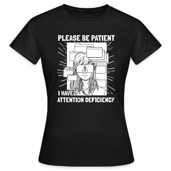 Psychologie Psychologue Patient - T-shirt Femme - noir - Devant - AI Model Female 172 dark (172cm)