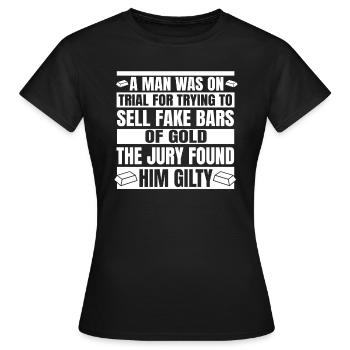 Mines d’or Mines d’or Mines d’or Extraction d’or - T-shirt Femme - noir - Devant - AI Model Female 172 dark (172cm)