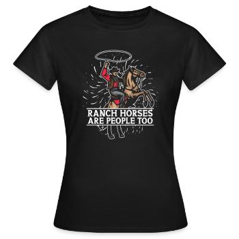 Cowboy de rodéo Cowboy de ranch au lasso - T-shirt Femme - noir - Devant - AI Model Female 172 dark (172cm)