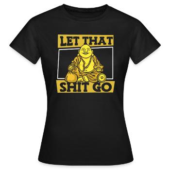 Bouddha bouddhiste drôle - T-shirt Femme - noir - Devant - AI Model Female 172 dark (172cm)