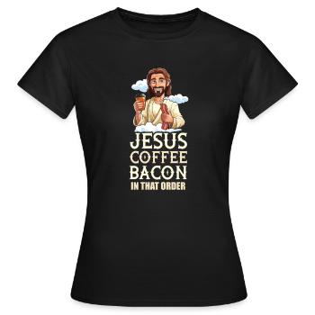 Bacon Bacon Coffee - Women's T-Shirt - black - Front - AI Model Female 172 dark (172cm)