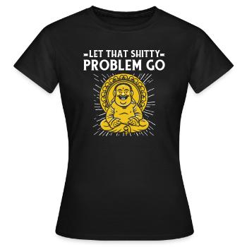 Buddha Buddhist Witzig - Frauen T-Shirt - Schwarz - Vorne - AI Model Female 172 dark (172cm)