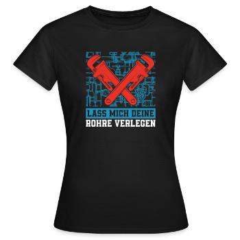 Rohrleitungsbauer Komisch - Frauen T-Shirt - Schwarz - Vorne - AI Model Female 172 dark (172cm)