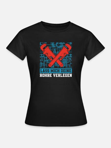Rohrleitungsbauer Komisch - Frauen T-Shirt - Schwarz