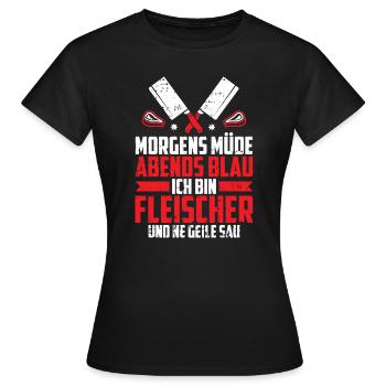Fleischer Metzger Schlachter - Frauen T-Shirt - Schwarz - Vorne - AI Model Female 172 dark (172cm)