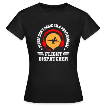 Casque d’opération du centre de contrôle des appels d’urgence - T-shirt Femme - noir - Devant - AI Model Female 172 dark (172cm)