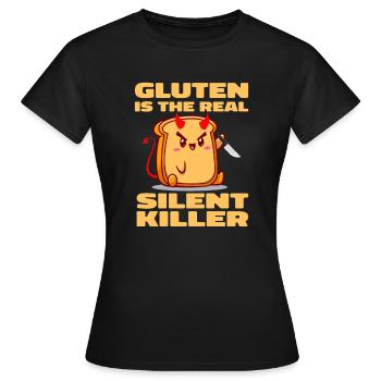 Glutenfrei Witzig - Frauen T-Shirt - Schwarz - Vorne - AI Model Female 172 dark (172cm)