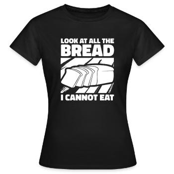 Glutenfrei - Frauen T-Shirt - Schwarz - Vorne - AI Model Female 172 dark (172cm)