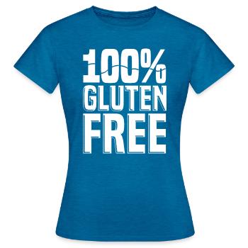 Gluten free - Women's T-Shirt - antique blue sapphire heather - Front - AI Model Female 172 dark (172cm)