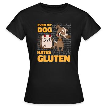 Glutenfrei Hund - Frauen T-Shirt - Schwarz - Vorne - AI Model Female 172 dark (172cm)