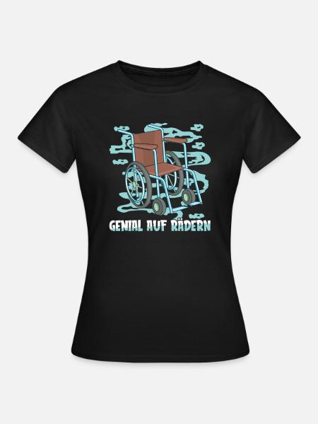 Rollstuhl Rollstuhlfahrer - Frauen T-Shirt - Schwarz