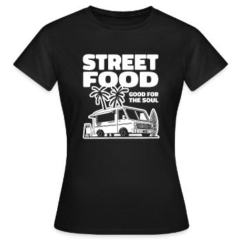 Cuisine de rue drôle - T-shirt Femme - noir - Devant - AI Model Female 172 dark (172cm)