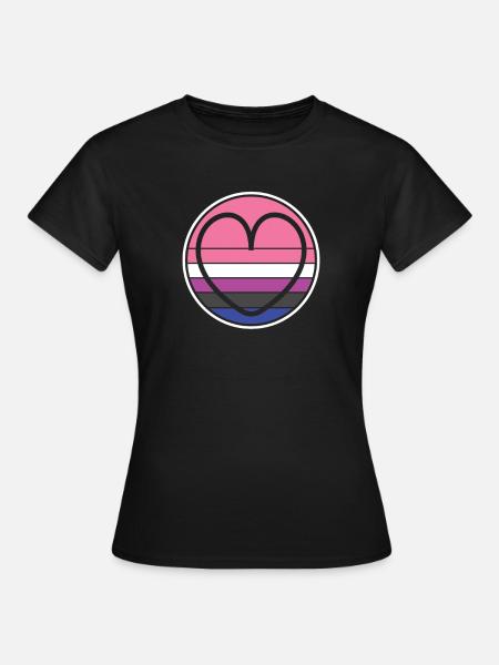 Genderfluide Herz - Frauen T-Shirt - Schwarz