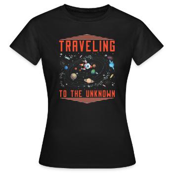 Voyage spatial Colonisation de l’espace - T-shirt Femme - noir - Devant - AI Model Female 172 dark (172cm)