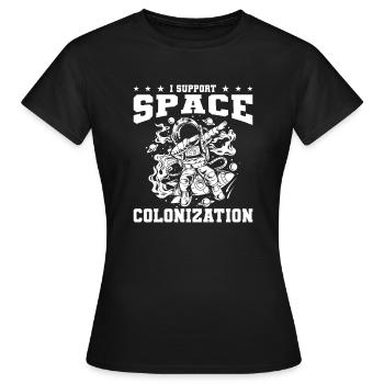 Colonisation spatiale - T-shirt Femme - noir - Devant - AI Model Female 172 dark (172cm)