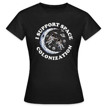 Colonisation spatiale - T-shirt Femme - noir - Devant - AI Model Female 172 dark (172cm)