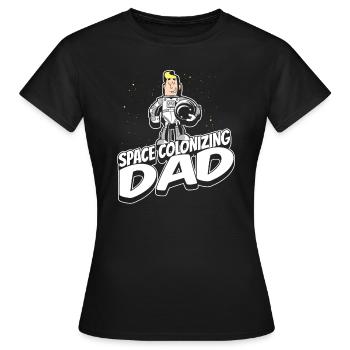 Space Space Dad Space Colonization - T-shirt Femme - noir - Devant - AI Model Female 172 dark (172cm)