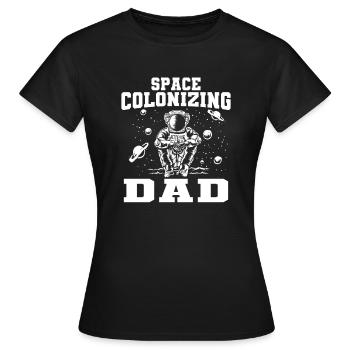 Space Space Dad Space Colonization - T-shirt Femme - noir - Devant - AI Model Female 172 dark (172cm)