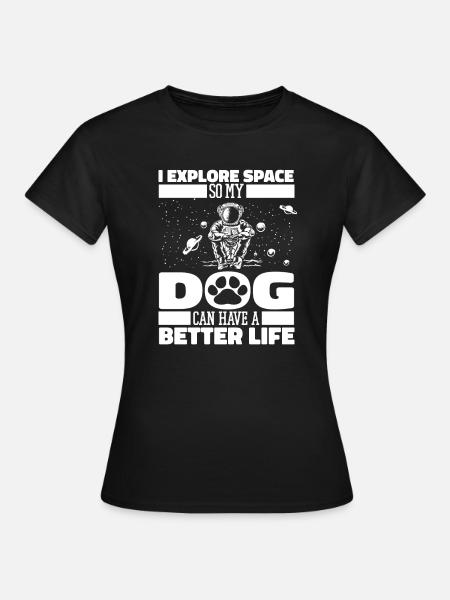 Weltraum Weltall Hund Weltraumkolonisation - T-shirt dam - svart