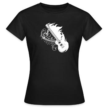 Guitare électrique Flammes de guitare électrique - T-shirt Femme - noir - Devant - AI Model Female 172 dark (172cm)